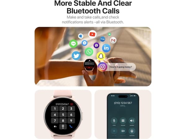Smartwatch Tgw008 1.8 Touch Screen Fitness Tracker Bluetooth Opkald Android Iphone Sort