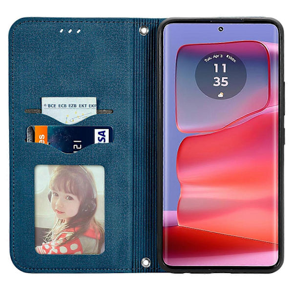 För Motorola Edge 50 Ultra 5G/ Moto X50 Ultra 5G Fodral Kortplatser Hud-Touch PU Läder Telefonskal