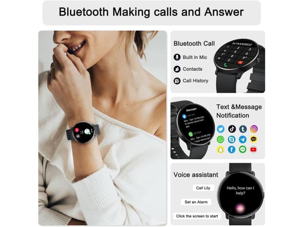 2024 Populær Smartklokke med Samtalefunksjon Multifunksjonell Administrasjon Bluetooth 5.2 Multifunksjonell Sport Iphone og D