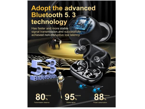 Hifi Over-Ear Bluetooth Stereo Brusreducerande Hörlurar Svart