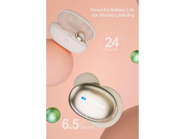 True Wireless Hörlurar Stilren Uppspelningstid Timmar Bluetooth Guld