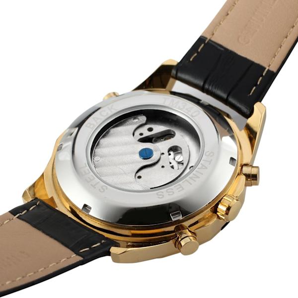 Herrklocka Självuppdragande Original Automatisk Tourbillion Kalender Läderarmband FSG340M3T7