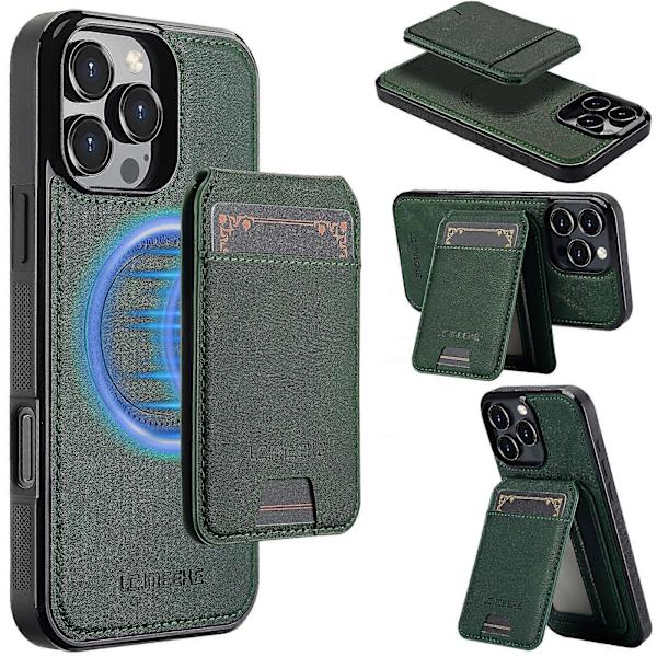 Avtagbart magnetiskt fodral med kortfack i läder+TPU för iPhone 16 Pro Max