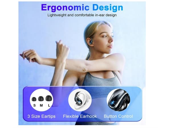 Vattentäta Bluetooth brusreducerande stereohörlurar svarta