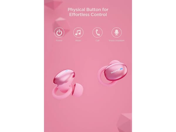 Snygga True Wireless Hörlurar Speltid Timmar Bluetooth Rosa