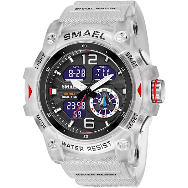 Herrklockor Sport Utomhus Vattentät Armbandsur Datum Multifunktion Taktik LED Alarm Stoppur