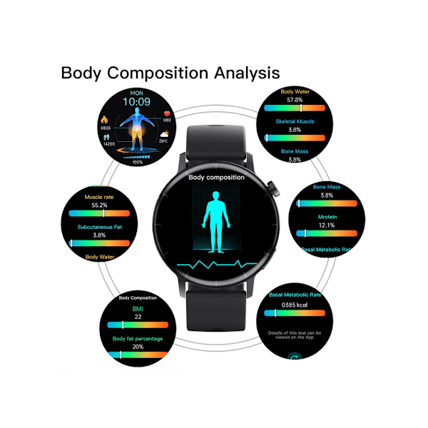 F67Pro Smartklokke Bluetooth-anrop Multifunksjonell Vanntett med Iphone Samsung Android Brun