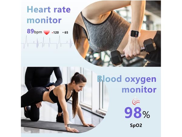 Smartwatch til kvinder 2.0 IP68 Vandtæt Fitness Bluetooth Puls/Søvn/Tryk/Skridttæller Android & iOS