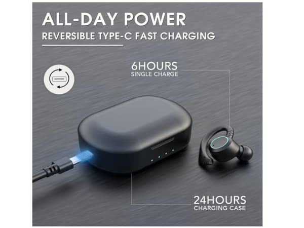 Over-Ear Hörlurar Dubbla Mikrofoner Vattentäta Bluetooth Svarta