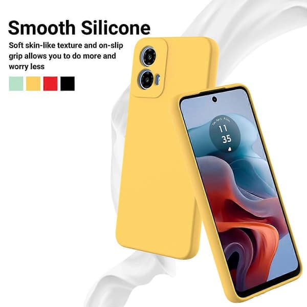 Flytande silikonfodral med fiberglasfoder för Motorola Moto G34 5G
