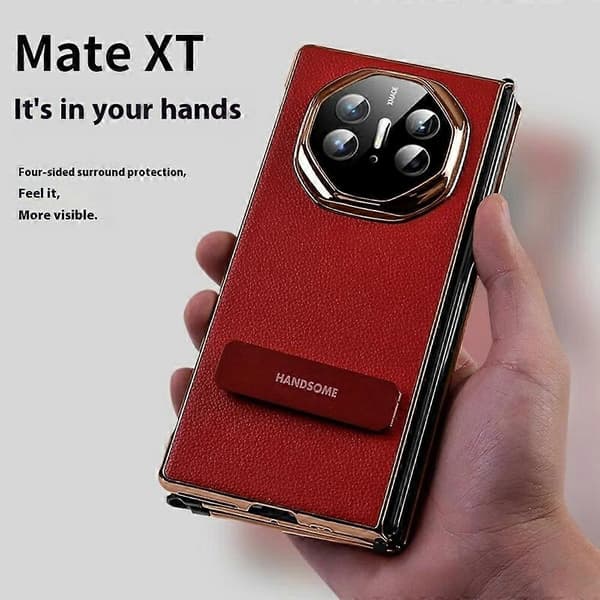 För Huawei Mate XT Ultimate Telefonfodral Ställ Läder+PC Mobilskal
