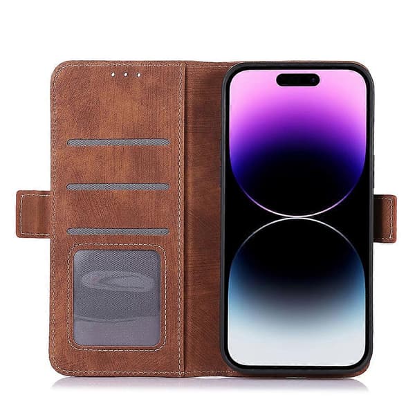 Plånboksfodral för iPhone 16 Pro Stativ Retro PU Läder Telefonskal
