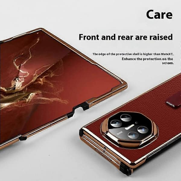 För Huawei Mate XT Ultimate Telefonfodral Ställ Läder+PC Mobilskal