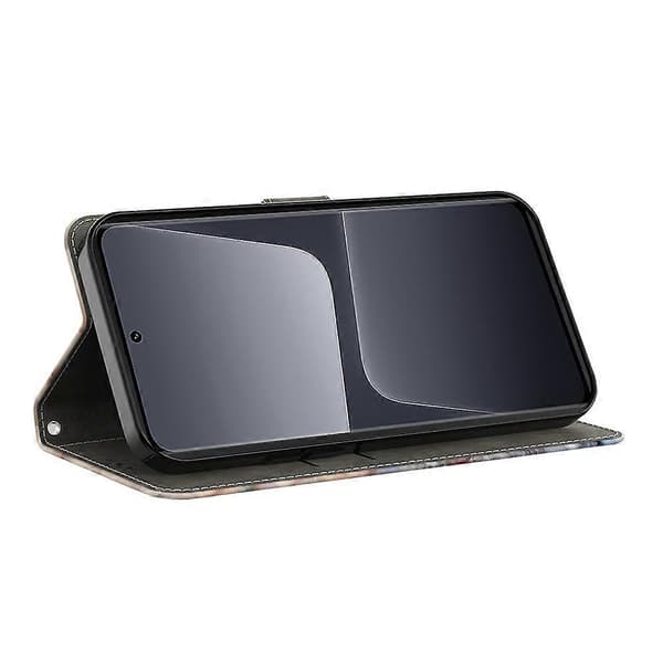 3D Mönstertryck Läder Telefonfodral för Xiaomi 14 Pro, Plånboksdesign