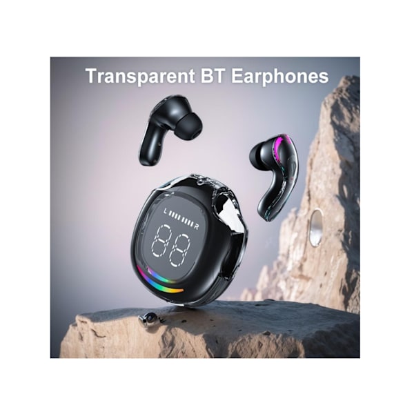 Trådlösa Hörlurar Bluetooth 5.3 In-Ear Hörlurar med Trådlöst Laddningsfodral LED Strömdisplay Touchkontroll YEMAESRE