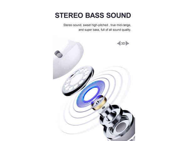 Bluetooth-hörlurar utan standby-tid, vita
