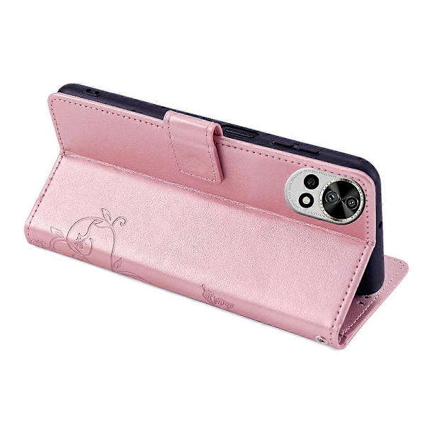 Fodral för Huawei nova 12 Pro 5G/ nova 12 Ultra 5G Fjäril Blomma Tryckt Läder Flip Skyddsfodral