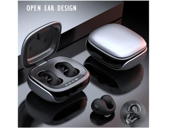 Öronclips Hörlurar Öppen Design Benledning Bluetooth Svart