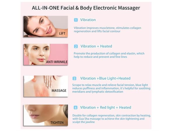 G1 Elektrisk Ansigts Gua Sha Vibrationsmassager Hvid