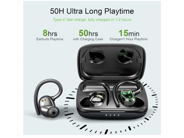 Cvc Horas Bluetooth Brusreducerande Bas Stereo Hörlurar Svart