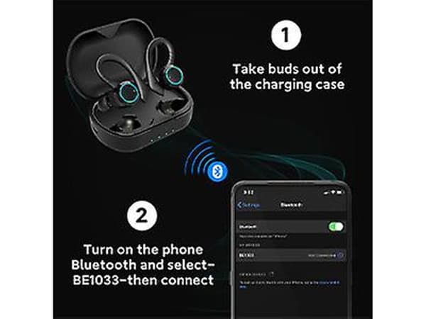 Svarta Bluetooth In-Ear Hörlurar