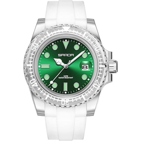 Sportklockor för utomhusbruk Unisex Silikonklocka Casual Roterande Boett Lysande Datum Armbandsur Vattentät Analog Display