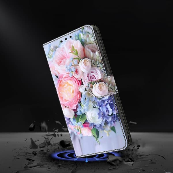 3D Mönster PU Läder Ställ Telefonfodral för Xiaomi 14, Plånboksdesign