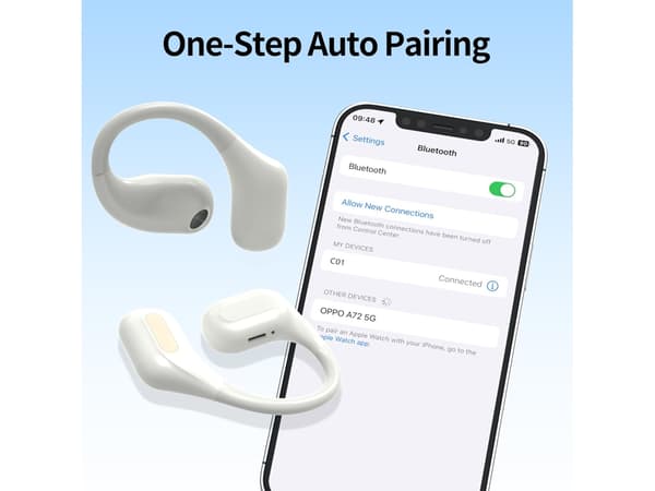 Trådlösa Hörlurar Hifi Stereo Led Display Bluetooth Brusreducering Vit