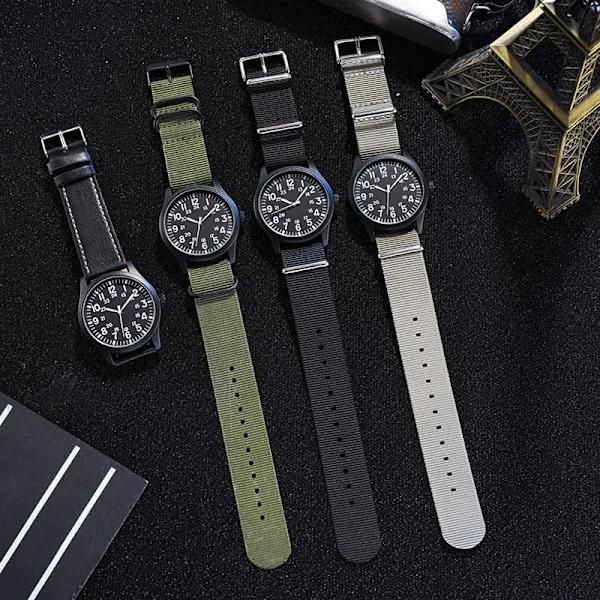 Unisex Nylonarmband Kvarts Analog Armbandsur Herrklocka Lysande Vattentät Casual Sport Damklocka Minimalistisk Lättläst för Kvinnor Män