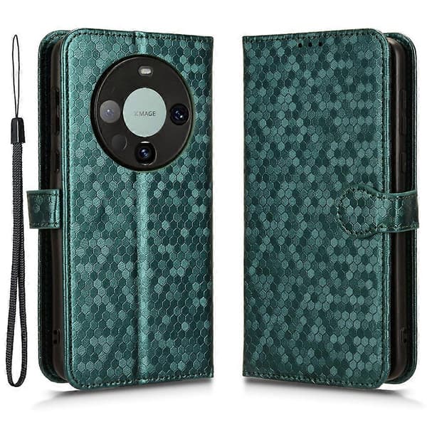 För Huawei Mate 60 Pro PU Läder Anti-fall Telefonskal Tryckt Plånboksställ Skydd