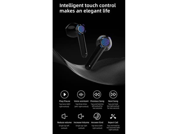 Brusreducerande Bluetooth-hörlurar för samtal, vita