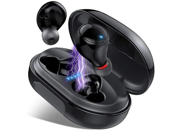 Vattentäta Bluetooth Stereo Djup Bas Hörlurar Svart