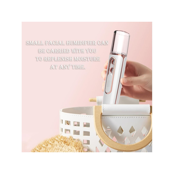 Nano Ansiktsspray USB Uppladdningsbar Cool Mist Ansiktsångare Synlig Vattentank Nano Spray Rosa YEMAESRE