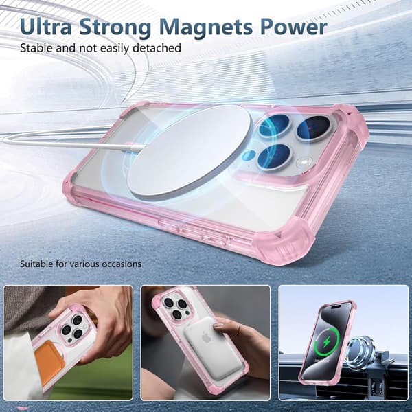 Telefondeksel - iPhone 15 - Magnetisk - Anti-fall - Transparent Transparent iPhone 15