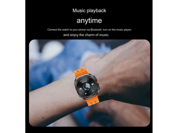 Smartwatch med Bluetooth-opkald, pulsmåling, blodtryksmåling, iltmætning og sportstracking, sort