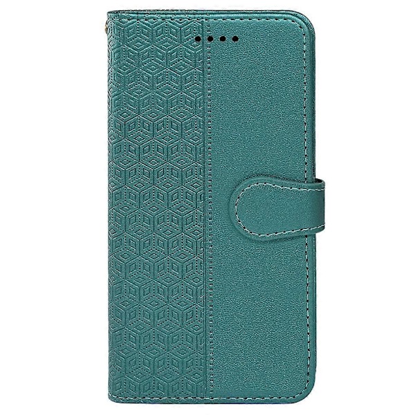 För Motorola Edge 50 Ultra 5G/ Moto X50 Ultra 5G Mobilskal Kubisk Rutnätsprägling PU Läder Folio Flipfodral