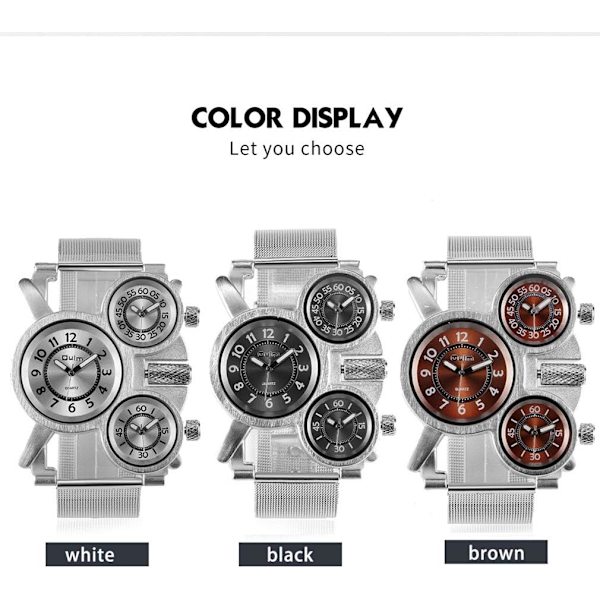 1167 Herrklocka Toppmärke Multifunktion 3-Movt Quartz Stål Armbandsur