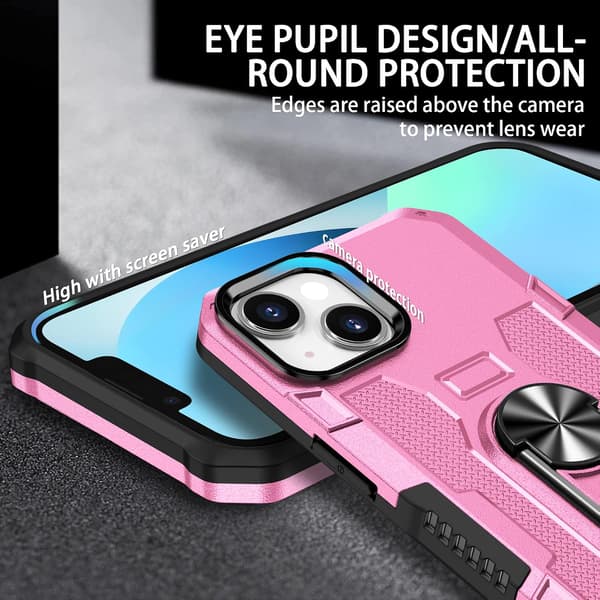Puhelinkotelo - iPhone 15 - Sormipidike - Iskunkestävä - Pinkki