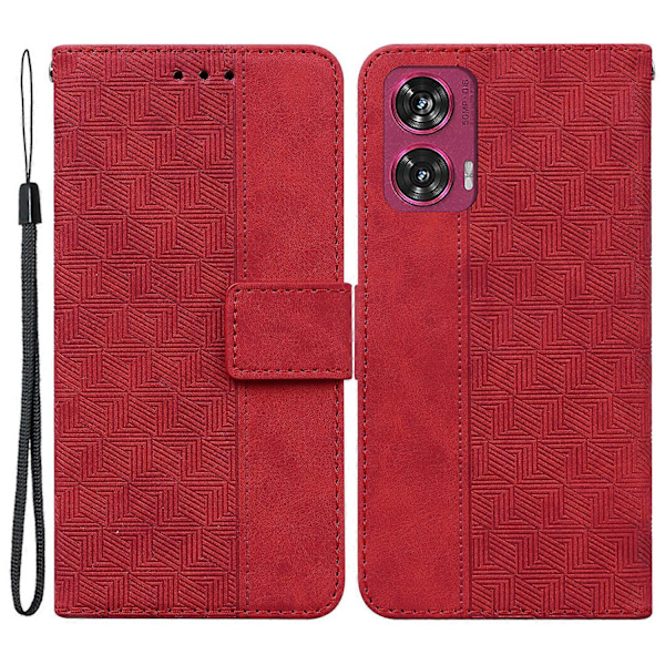 För Motorola Edge 50 Fusion 5G Fodral PU Läder Geometri Tryck Plånbok Telefonfodral