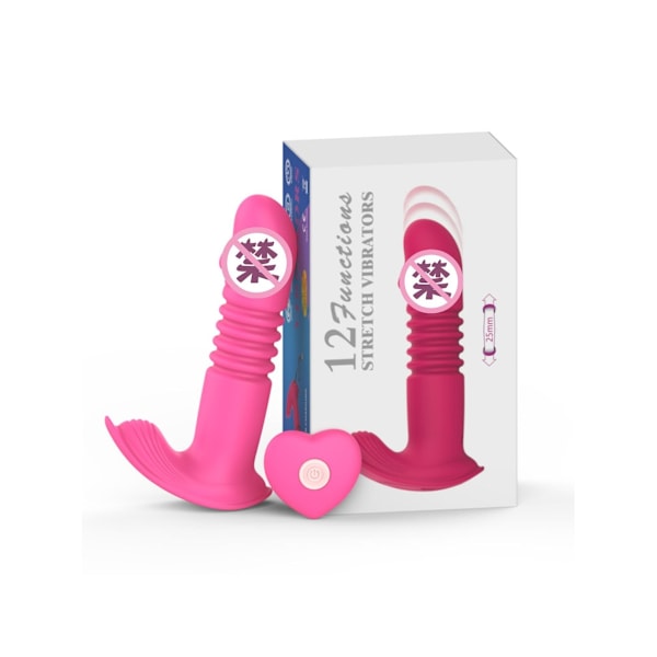 Trådlös Fjärrkontroll Teleskopisk Uppvärmd Bärbar Vibrator För Kvinnor (Rosa)