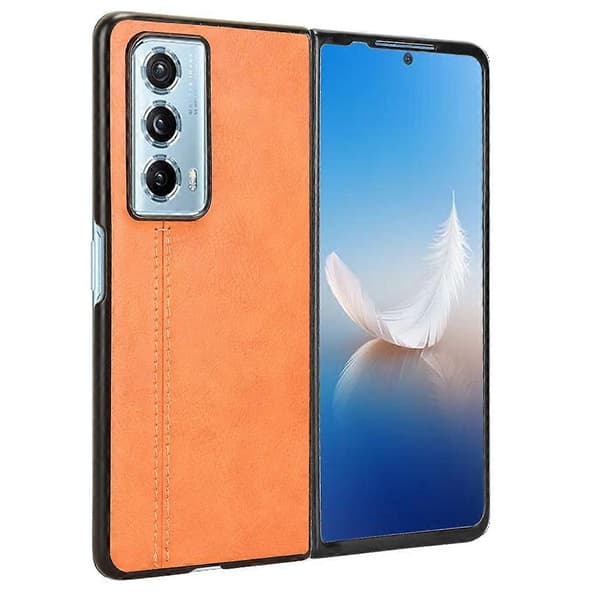 Cowhide Texture PU+PC Anti-fall Telefonfodral för Honor Magic Vs2 5G