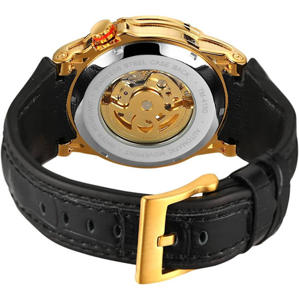 Automatisk Herrklocka Stor Urtavla Kraftfull Exotisk Självuppdragande Tourbillion Skelettklocka