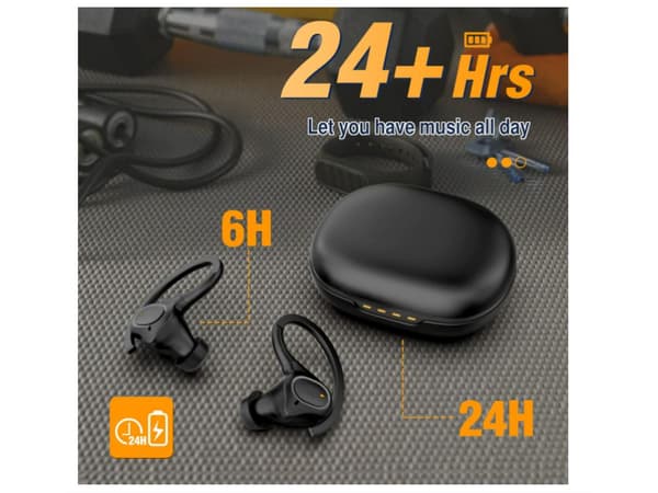 Bluetooth Vattentäta Hörlurar Svarta - Ingen Speltid