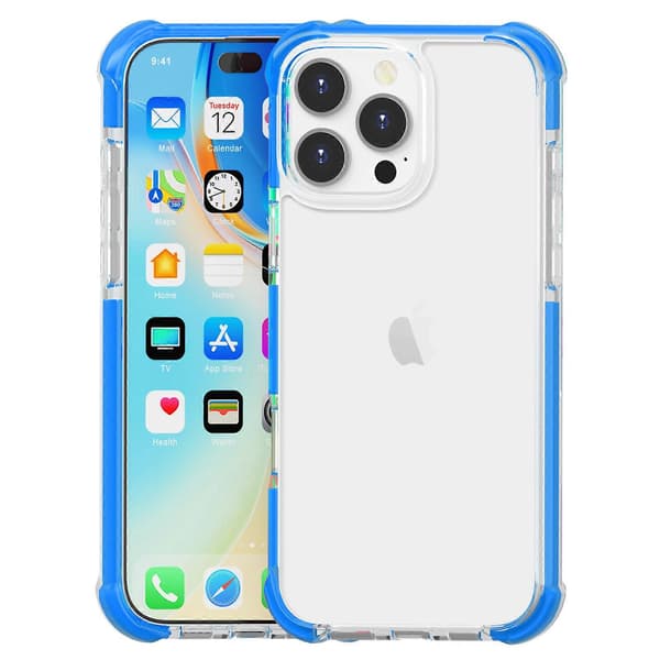 För iPhone 16 Pro TPU+TPE+PC Transparent Mobilskal