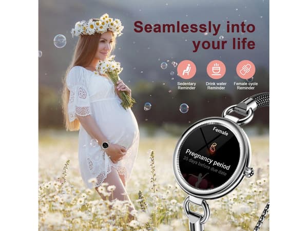 Smartwatch Krystal Diamant Justerbar Ios/Android Sort