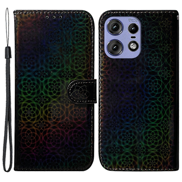 Skal för Motorola Edge 50 Pro 5G med korthållare, bländande blomma PU-läder telefonfodral