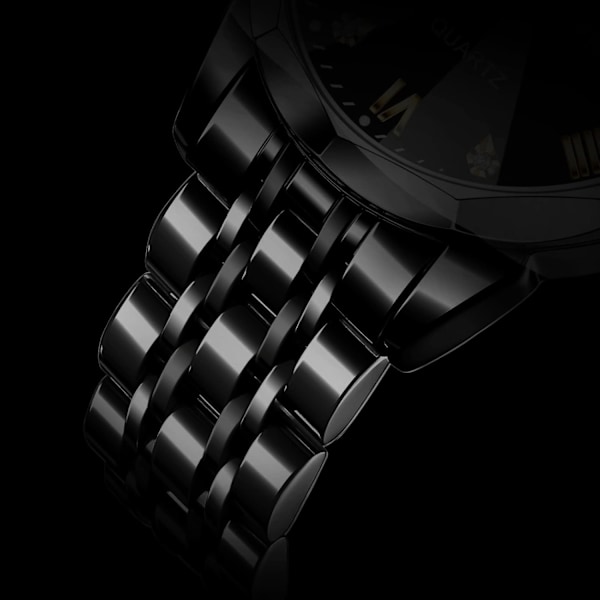 Herrklockor rostfritt stål armbandsur kvarts analog vattentät lysande diamant armbandsur lyx fritid för män
