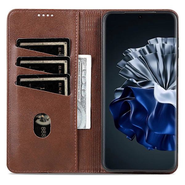 För Huawei P60/P60 Pro PU Läder Telefonfodral Plånboksställ Repskydd Smartphone Skal