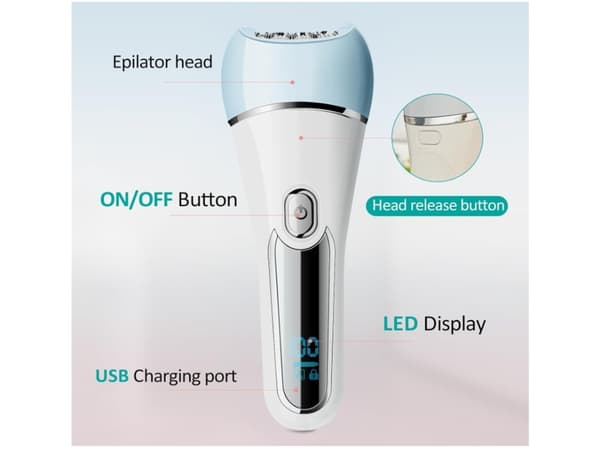 V-733 Multifunksjonell Vanntett Epilator Hvit YEMAESRE