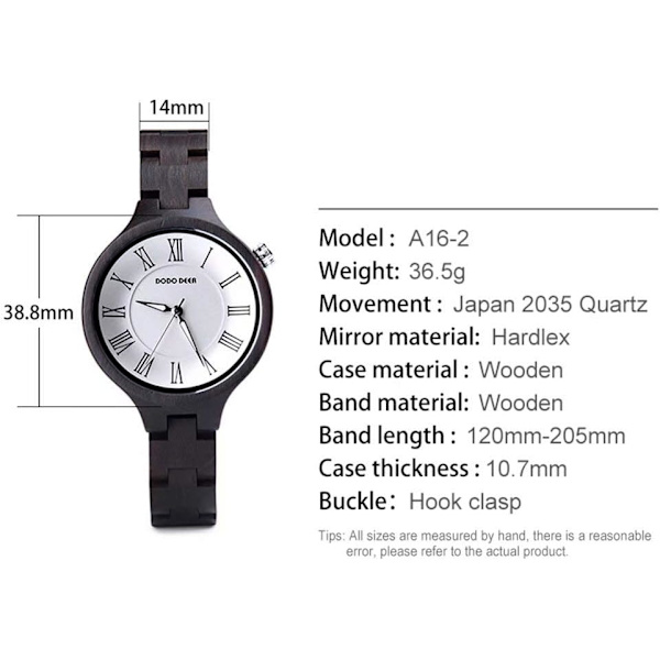 Herr Trä Klocka Quartz Unik Mode Handgjorda Träarmbandsur Perfekta Gåvor iDea